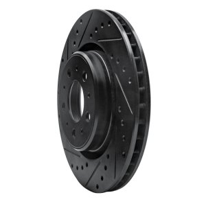 Volvo V70 Brake Rotor (1) - Front Left - R1 Concepts - Drilled & Slotted - Black - `98-`04